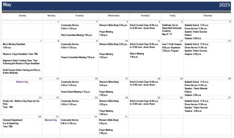 Calendar : Fresno Central Seventh day Adventist Church Fresno CA Calendar : Fresno Central Seventh day Adventist Church Fresno CA